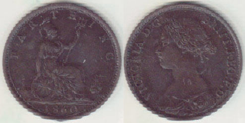 1860 Great Britain Farthing (gVF) A000250